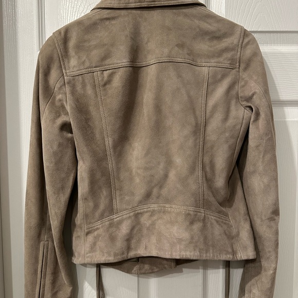 ALLSAINTS Suede Dalby Biker Jacket - Sage - Picture 3 of 3